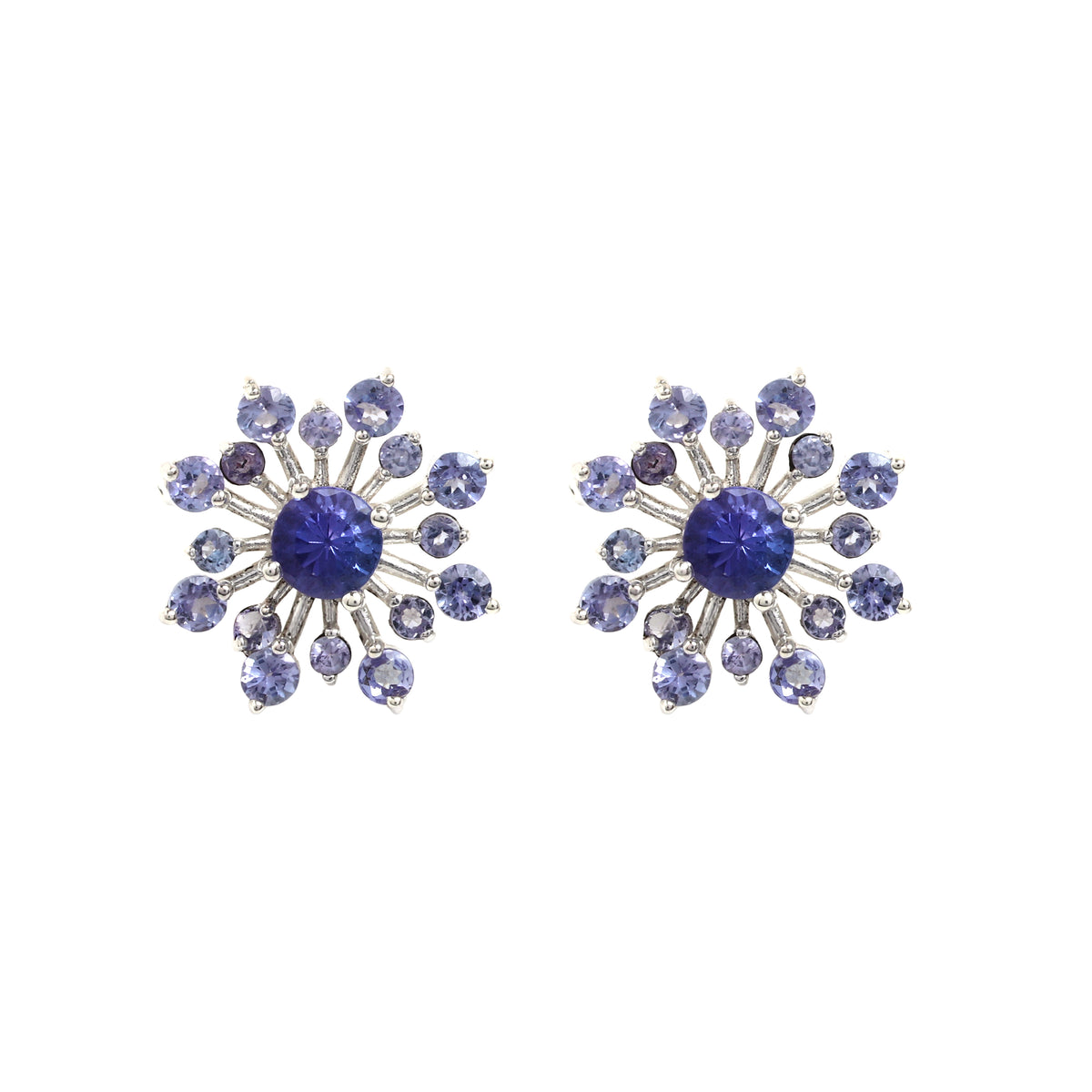 Natural Blue Sapphire Stud Earrings in 925 Sterling Silver