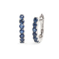 Natural Blue Sapphire Hoop Earrings in 925 Sterling Silver
