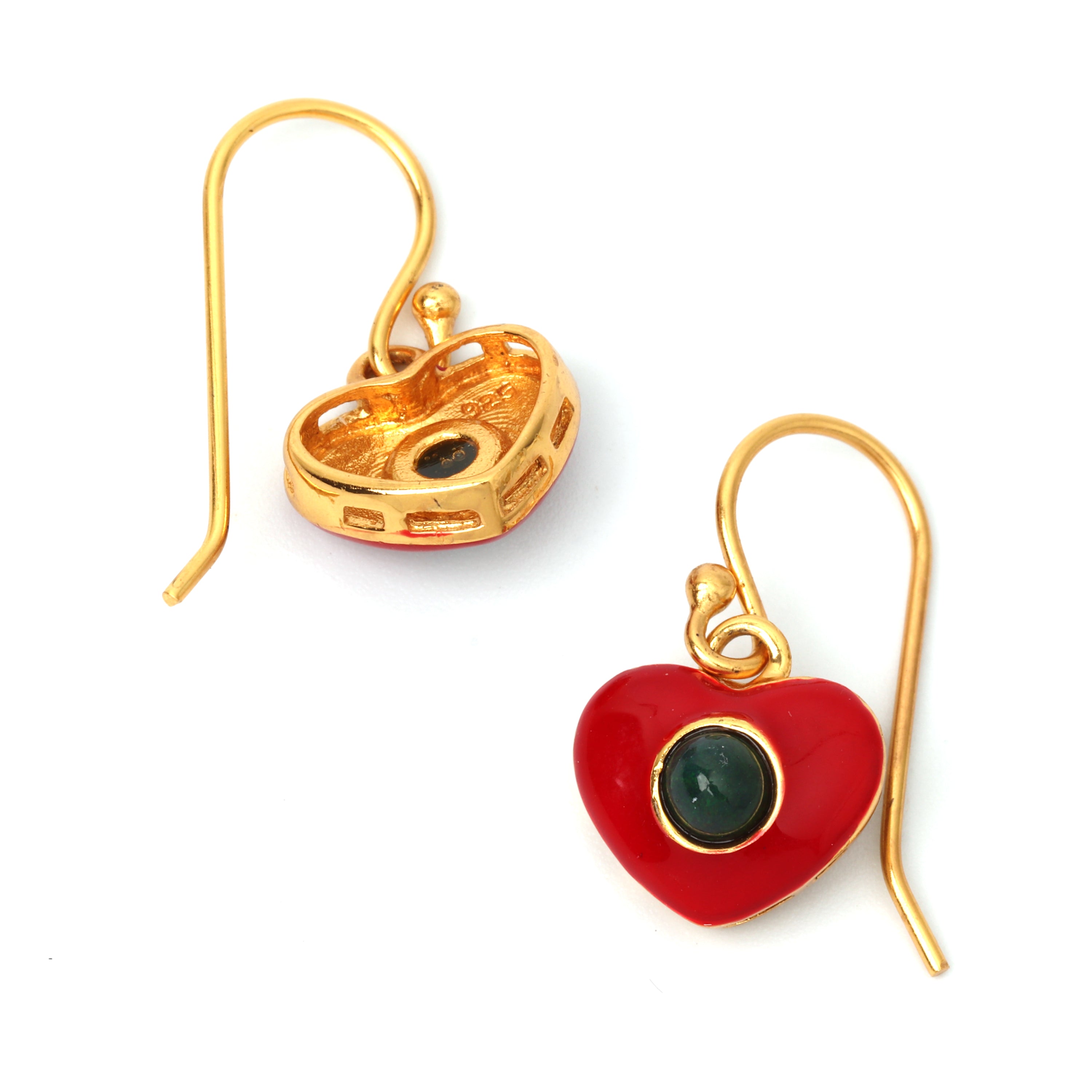 Luxury sapphire gemstone earrings by Jewelry by Crimson with heart design