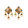 Multicolor gemstone drop earrings in 14K gold plated sterling silver
