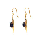 Handcrafted sapphire earrings featuring geometric design elements