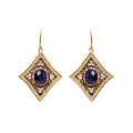 Natural sapphire statement earrings in 14K gold plated sterling silver