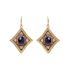 Natural sapphire statement earrings in 18K gold plated sterling silver
