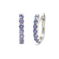 Natural Tanzanite Hoop Earrings in 925 Sterling Silver