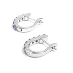 Natural Tanzanite Hoop Earrings in 925 Sterling Silver