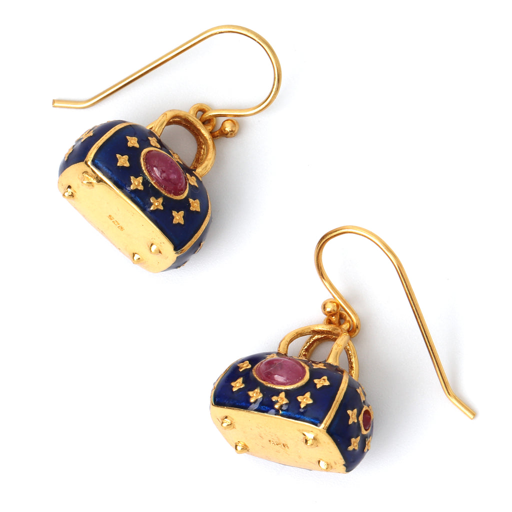 Luxury ruby dangle earrings by Jewelry by Crimson in sterling silver