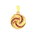 Luxury Ruby Twisted Pendant in 18K Gold-Plated Sterling Silver
