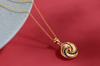 Luxury Blue Sapphire Twisted Pendant in 18K Gold-Plated Sterling Silver