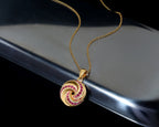 Luxury Ruby Twisted Pendant in 18K Gold-Plated Sterling Silver