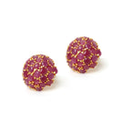 Gold plated sterling silver earrings featuring natural rubies