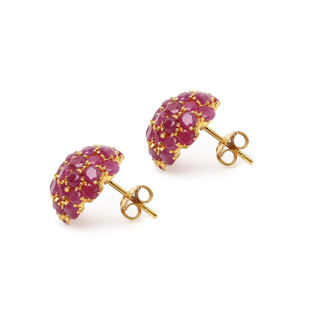 Luxury ruby gemstone earrings handcrafted in Thailand