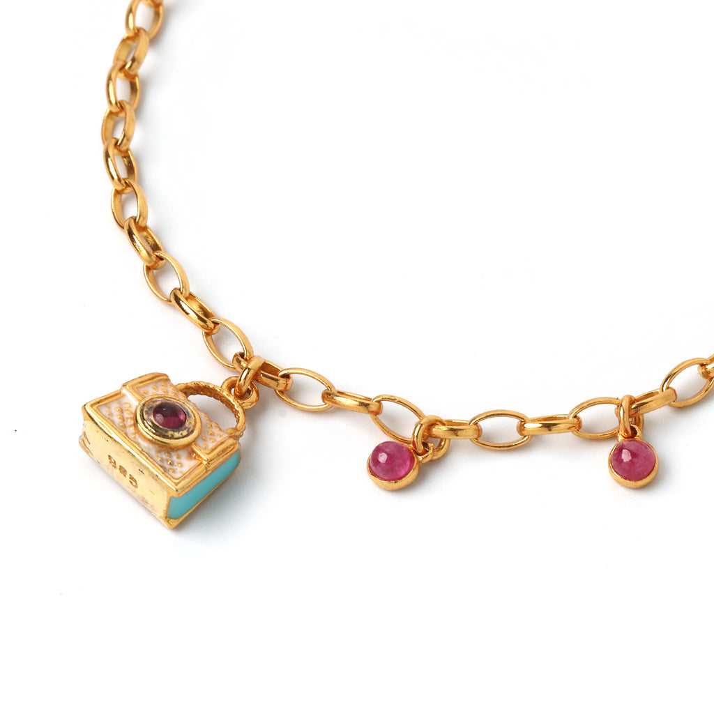 Elegant ruby gemstone bracelet handcrafted in sterling silver