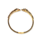 Handcrafted horse bracelet featuring natural ruby gemstones