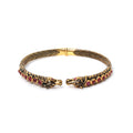 Ruby horse head bracelet in 18K gold plated sterling silver