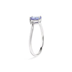 Natural Tanzanite Oval Solitaire Ring in 925 Sterling Silver