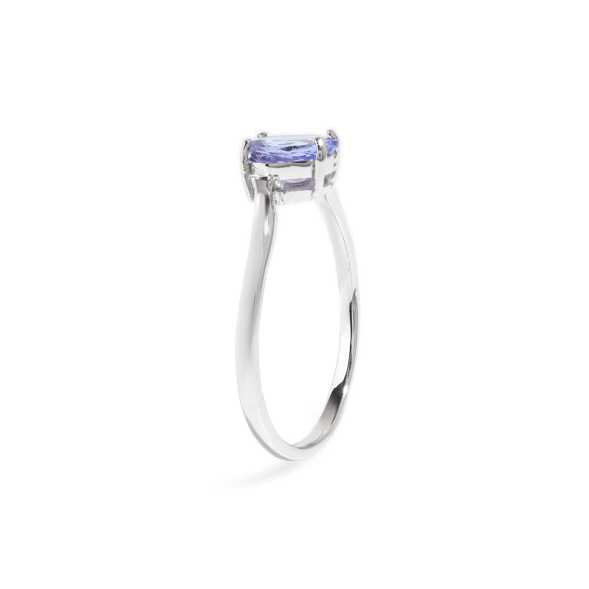 Natural Tanzanite Oval Solitaire Ring in 925 Sterling Silver