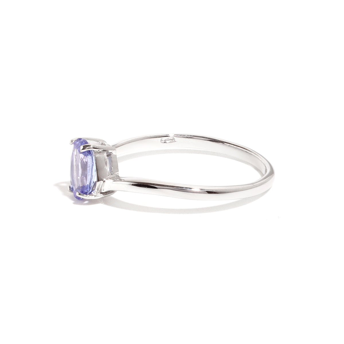Natural Tanzanite Oval Solitaire Ring in 925 Sterling Silver
