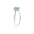 Natural Blue Topaz Oval Solitaire Ring in 925 Sterling Silver