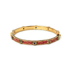 Emerald ruby sapphire enamel bracelet in gold plated sterling silver