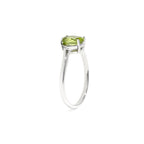 Natural Peridot Oval Solitaire Ring in 925 Sterling Silver