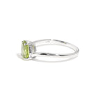 Natural Peridot Oval Solitaire Ring in 925 Sterling Silver