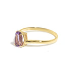 Natural Amethyst Oval Solitaire Ring in 18K Gold-Plated Sterling Silver