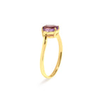 Natural Amethyst Oval Solitaire Ring in 18K Gold-Plated Sterling Silver