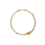 Gold plated bracelet with emerald ruby and sapphire accents