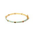 Emerald ruby sapphire bracelet with blue enamel in gold plated sterling silver
