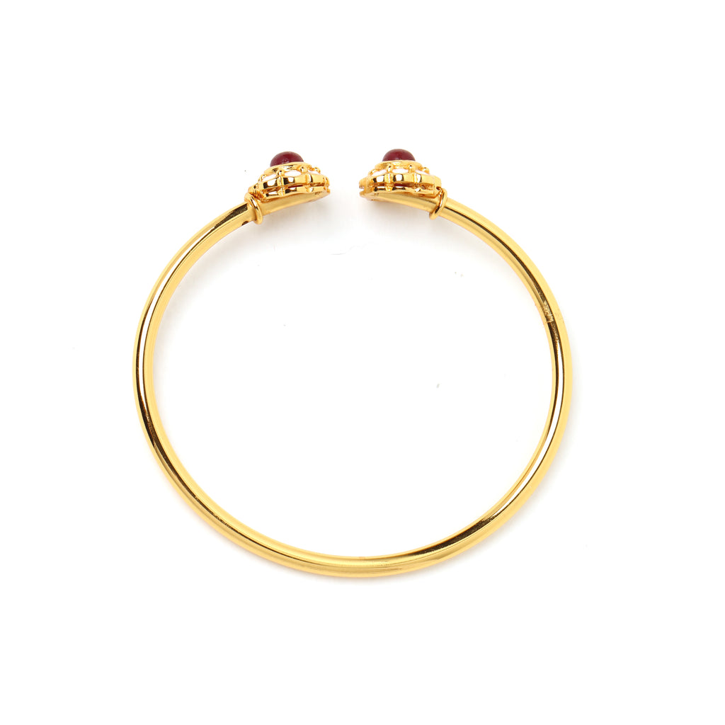 Gold plated ruby bracelet handcrafted in Thailand