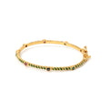 Green enamel gemstone bracelet in gold plated sterling silver