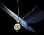 Luxury Emerald Twisted Pendant in 18K Gold-Plated Sterling Silver