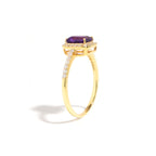 Emerald Cut Amethyst Engagement Ring in 18K Gold-Plated Sterling Silver