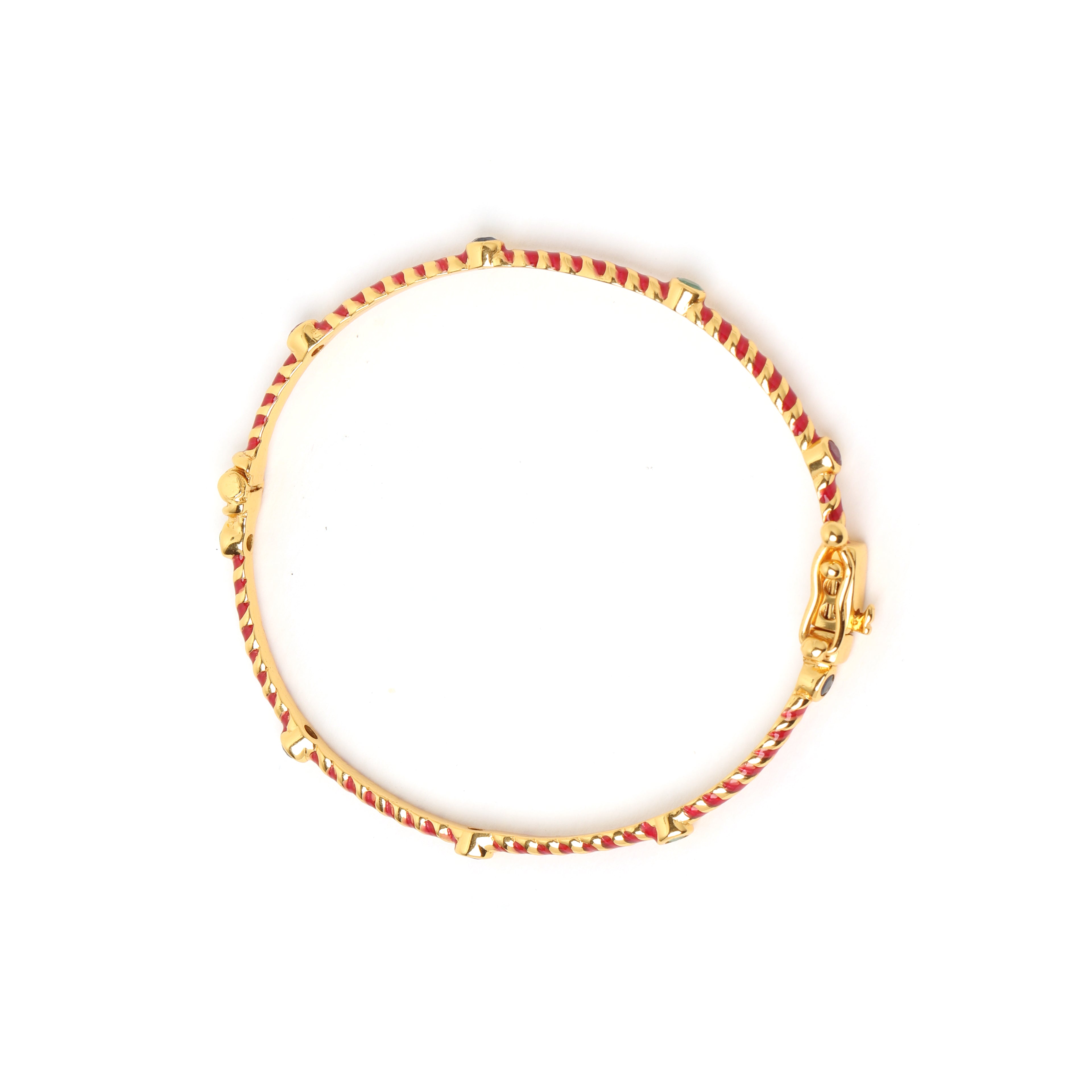 Luxury multigemstone bangle handcrafted in Thailand