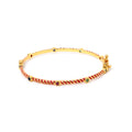 Red enamel gemstone bangle in gold plated sterling silver