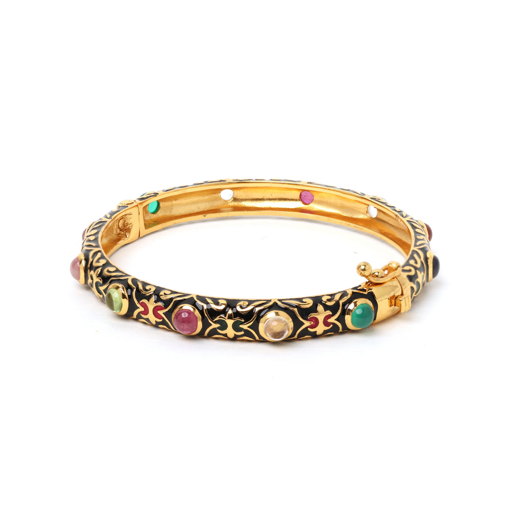 Luxury multicolor gemstone bangle handcrafted in Thailand