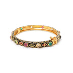 Luxury multicolor gemstone bangle handcrafted in Thailand