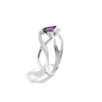 Natural Amethyst Trillion Ring in 925 Sterling Silver