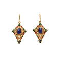 Natural sapphire drop earrings in gold plated sterling silver