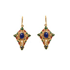 Natural sapphire drop earrings in gold plated sterling silver