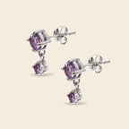 Amethyst Drop Earrings in 925 Sterling Silver