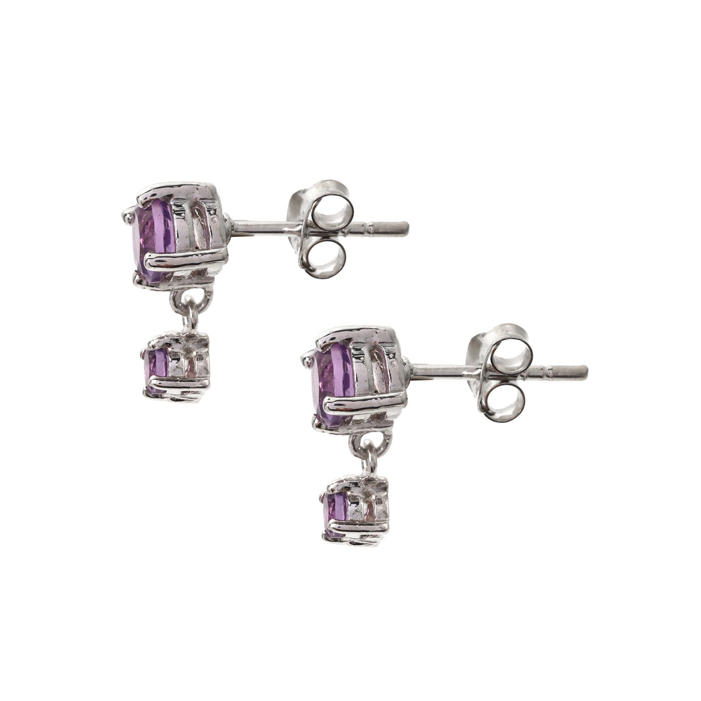 Elegant purple amethyst gemstone earrings for women