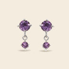 Amethyst Drop Earrings in 925 Sterling Silver