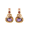 Natural amethyst earrings in 14K gold plated sterling silver