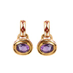 Natural amethyst earrings in 18K gold plated sterling silver