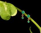 Natural Emerald Drop Earrings in 18K Gold
