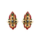 Natural sapphire statement earrings in gold plated sterling silver