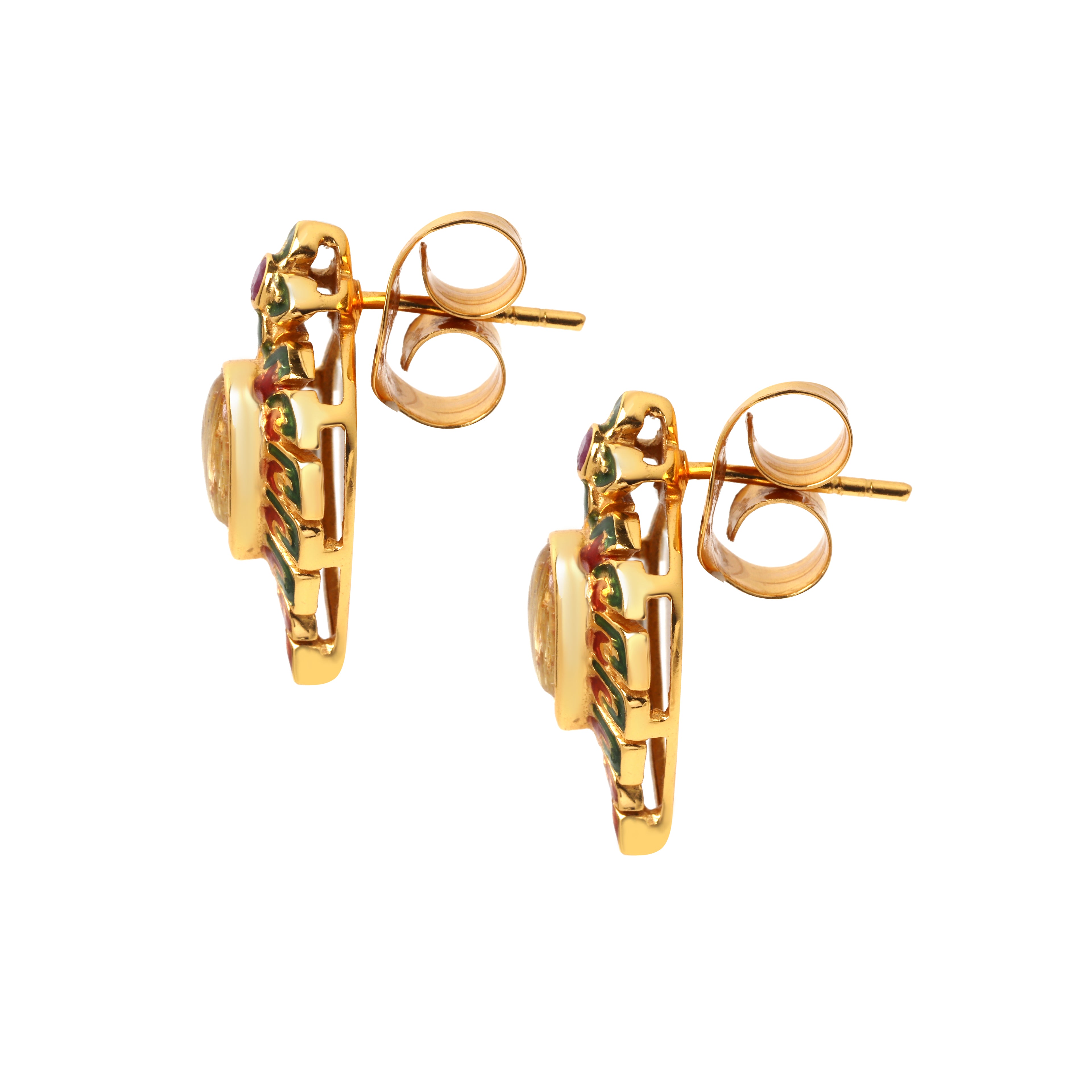 Artisan quartz earrings handcrafted in Thailand