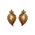 Natural quartz and ruby earrings in 14K gold plated sterling silver