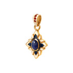 Sapphire gemstone pendant with white enamel detailing